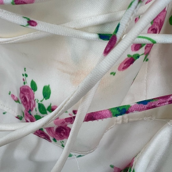 Zara Satin Floral Bustier Front Slit Strappy Midi Dress - Picture 9 of 12